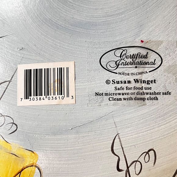 Susan Winget Certified International Chicken Rooster Large Wood Bowl Farmhouse main image 5